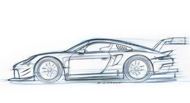 Porsche 911 RSR即將現身洛杉磯車展 素描草圖先讓你解渴