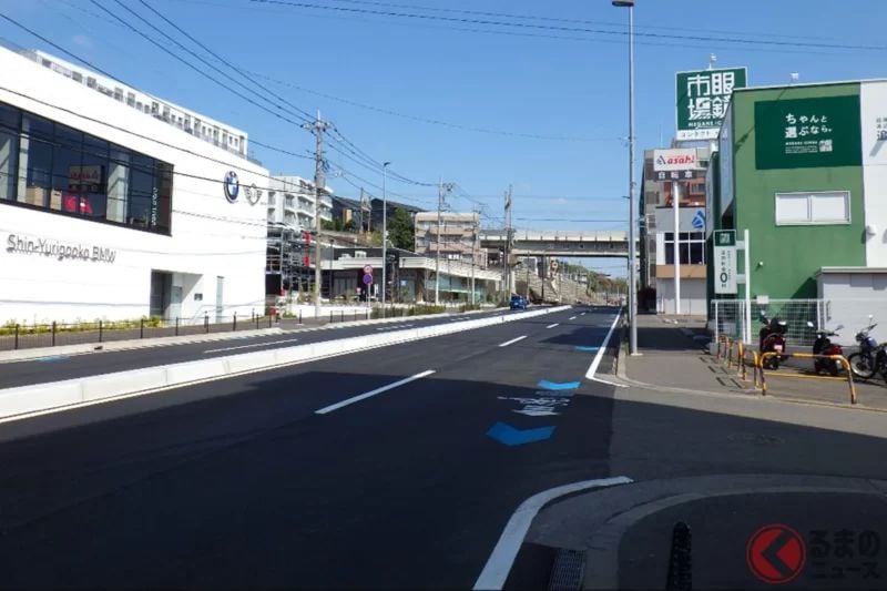 終於「四車道化」！麻生警察署前～柿生站附近約1.6km路段於3月下旬通車！目標是改善世田谷町田線的塞車問題，並提升行人與自行車的安全性