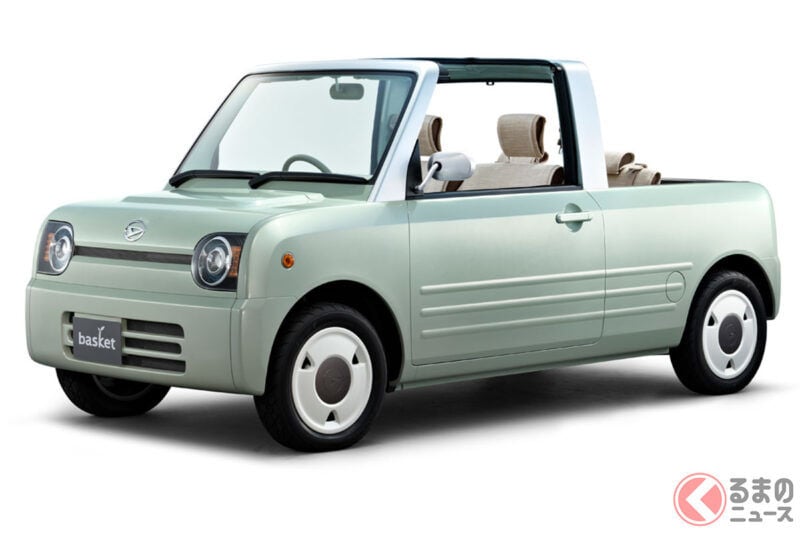Daihatsu前衛「4人座“小型卡車”」備受矚目！圓形頭燈的經典老車設計×超能裝載的貨台太棒了！現在正想要的「Basket」是什麼樣的車！