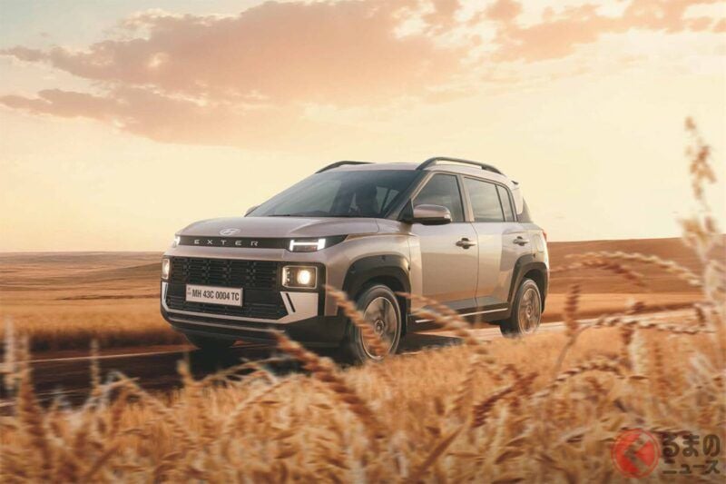 新車約94萬日圓（約新台幣19.3萬元）！全新「小型SUV」備受關注！比Daihatsu Rocky更小的3.8m車身搭載小排氣量引擎！新增「全黑化版本」Hyundai「Exter」印度規格是什麼？