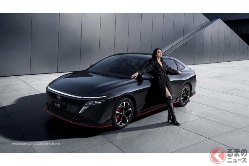 約346萬日圓（約新台幣71萬元）！Nissan「Fuga」級尺寸的「全新房車」超帥氣！採用超精悍「黑×紅」設計！專屬黑化「黑騎士」超運動化！侵略感十足「N7」中國版登場！